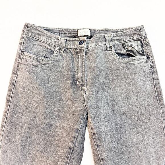 Oltre Italy Slim Skinny Black Charcoal Denim Jeans Size 12 - Picture 6 of 10